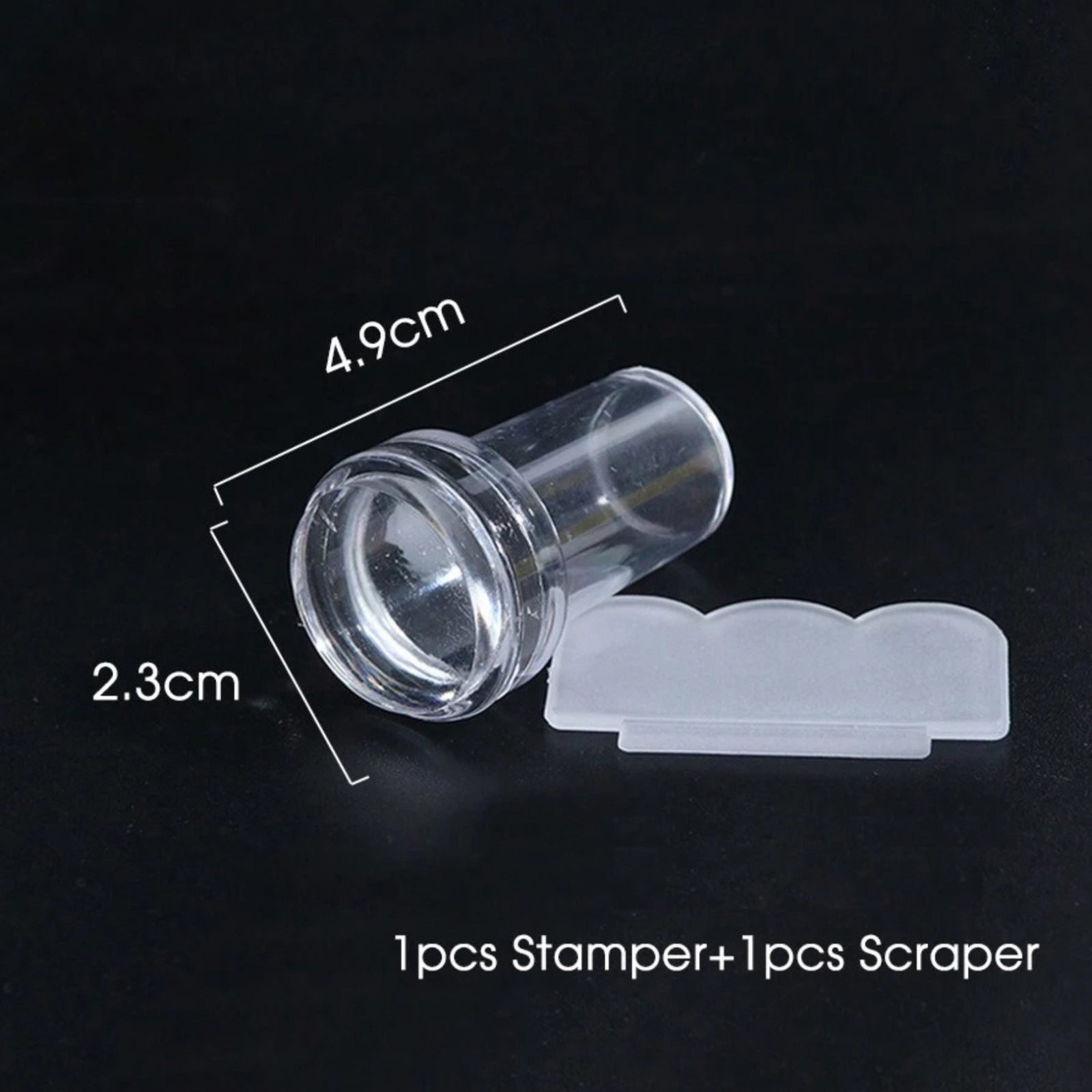 Clear Silicone Jelly Nail Art Stamper Scraper Set French Manicure Stamping Kit