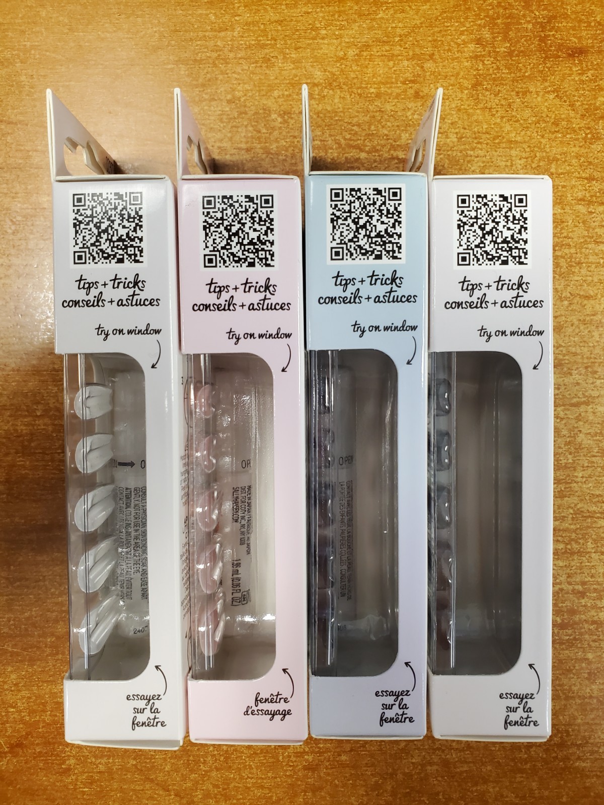 4 Boxes: Sally Hansen Perfect Mani Press On Nails ASSORTED Long Coffin (5D-3254)