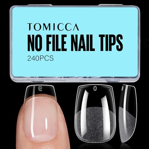 Extra Short Coffin Nail Tips, 240Pcs Half Matte Press 240 Extra Short Coffin