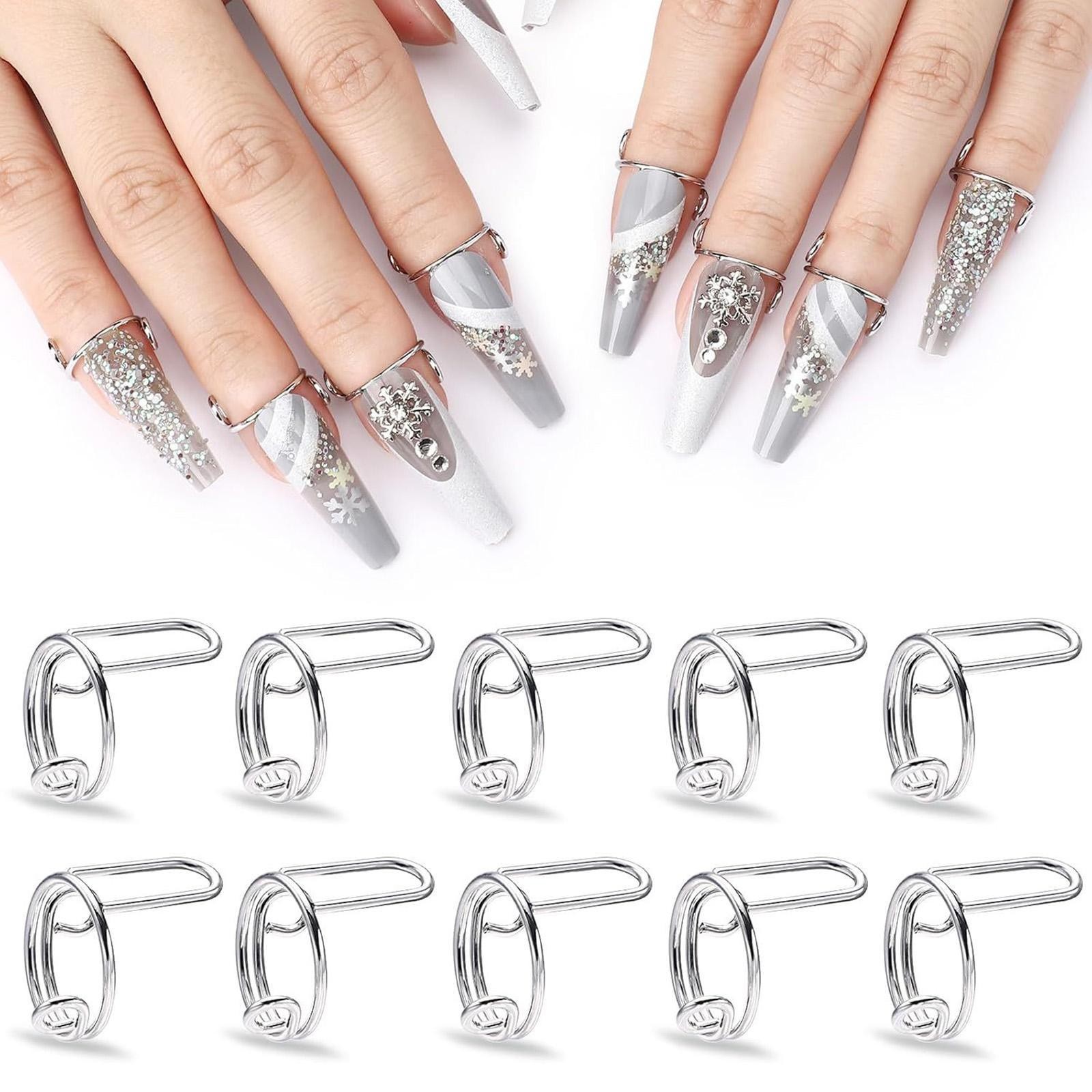 10x Fingernail Rings Nail Rings for Acrylic Nails Halal Nail Rings Set