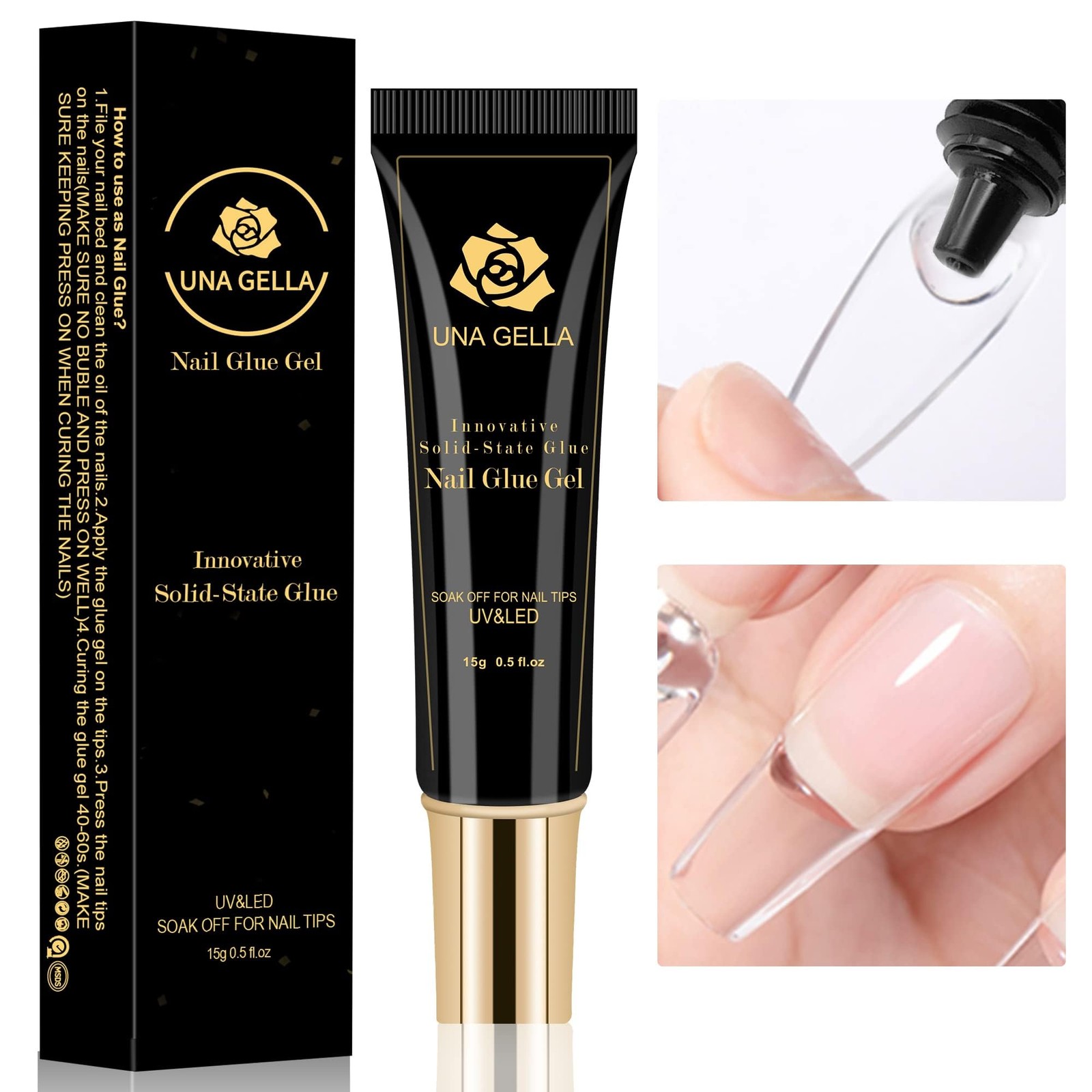 Solid Nail Glue Gel 15ml Lamp Curing Needed Solid Soak Off U V/LED Lamp Required