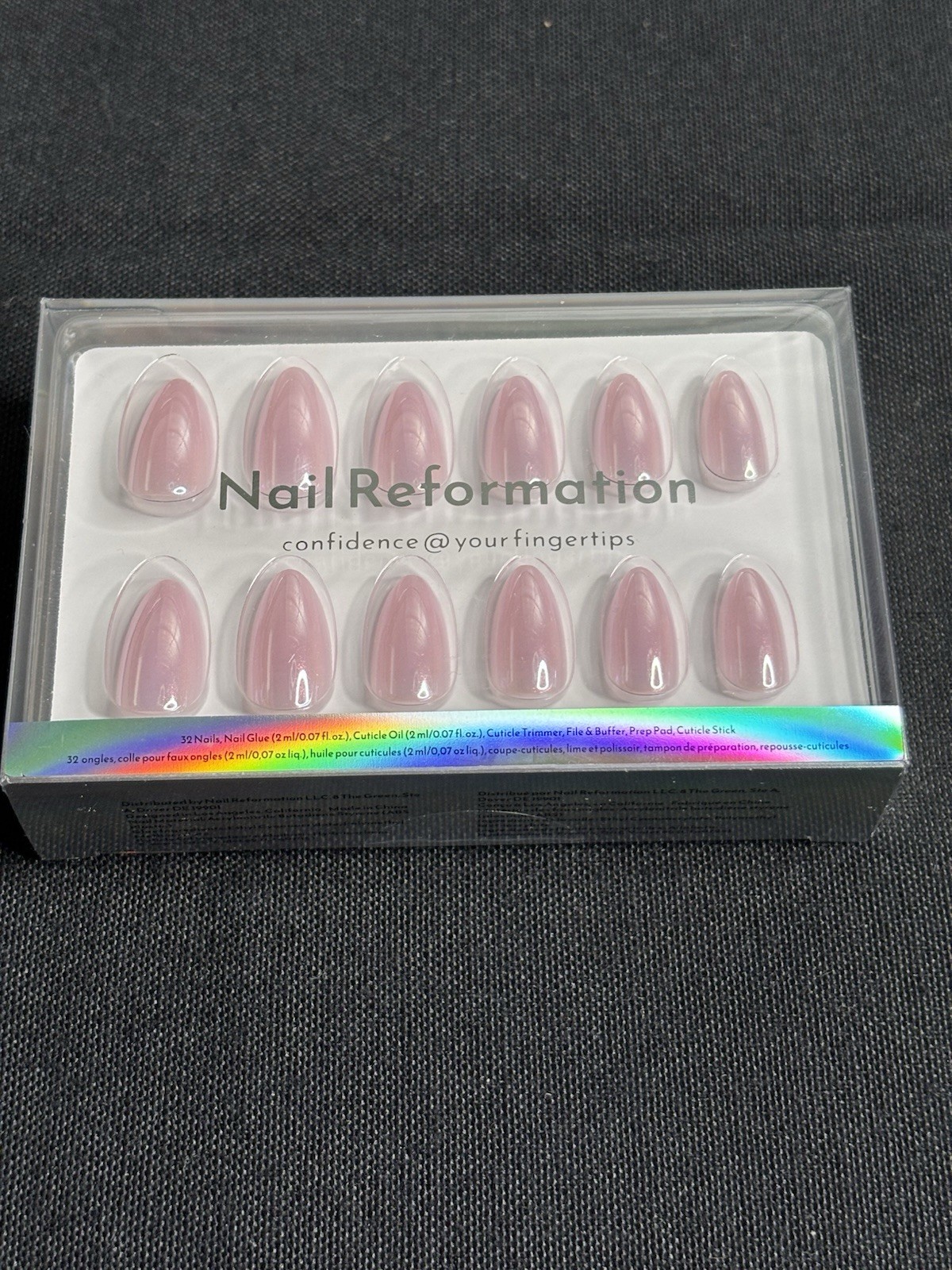 Nail Reformation Pink Shiny Oval Short Press-On Nails Kit Glue Included AS210