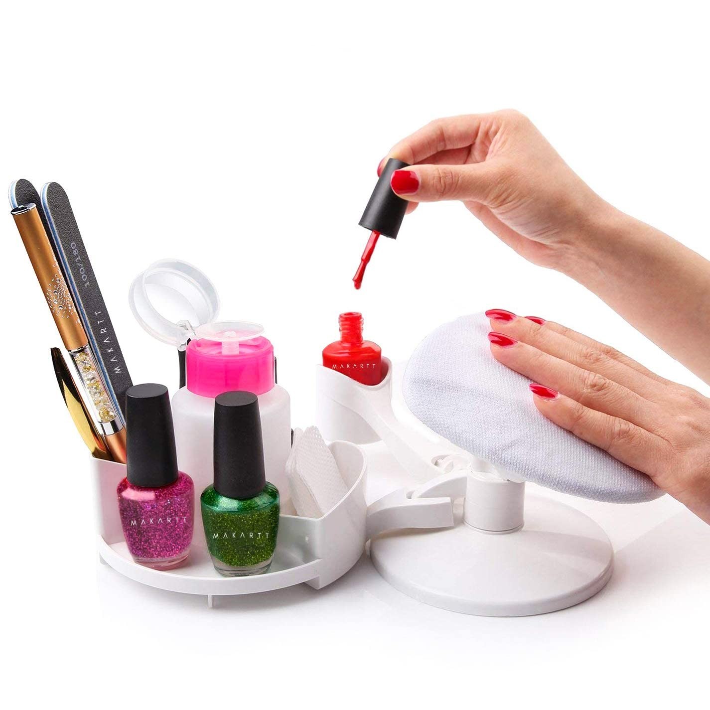 Adjustable Nail Polish Holder & Multi-Purpose Stand for Salon Quality Results