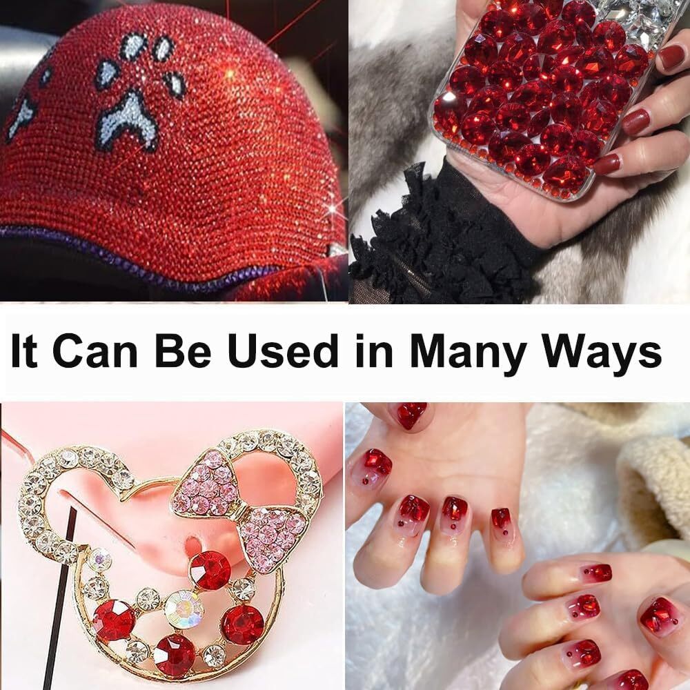 Red Crystal Nail Art Rhinestones Glass Diamond Jewelry Nail Art for Nails Faces
