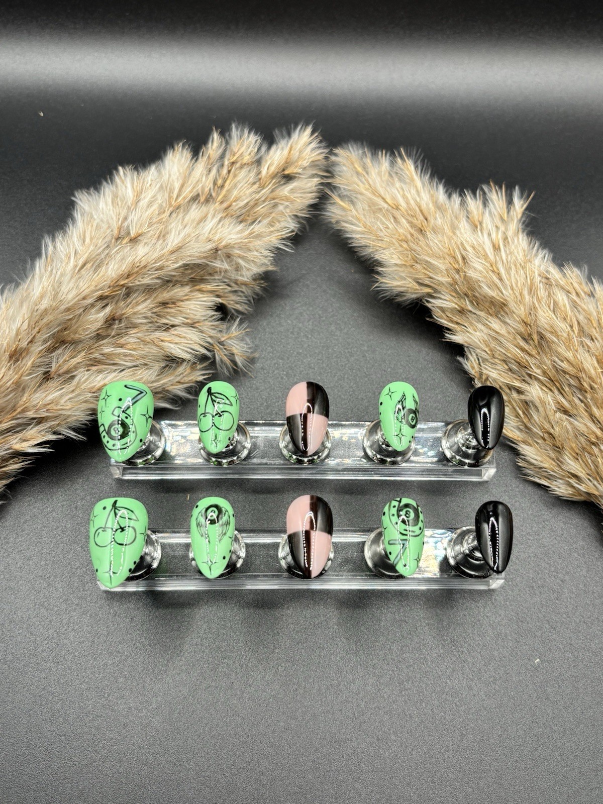 Neon Outlaw | Handmade Western Press-On Nails | Short Almond | Custom Sizing