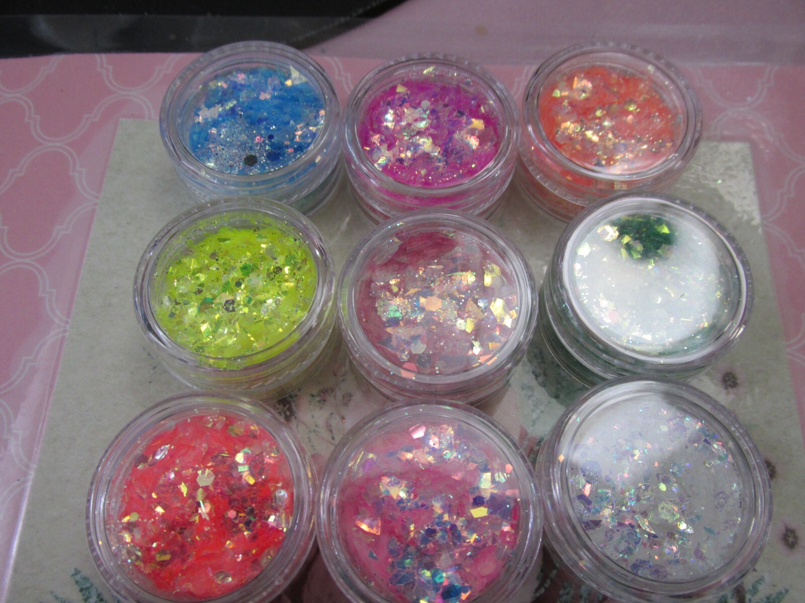 Glitter Flakes Crushed Jewels nail art set
