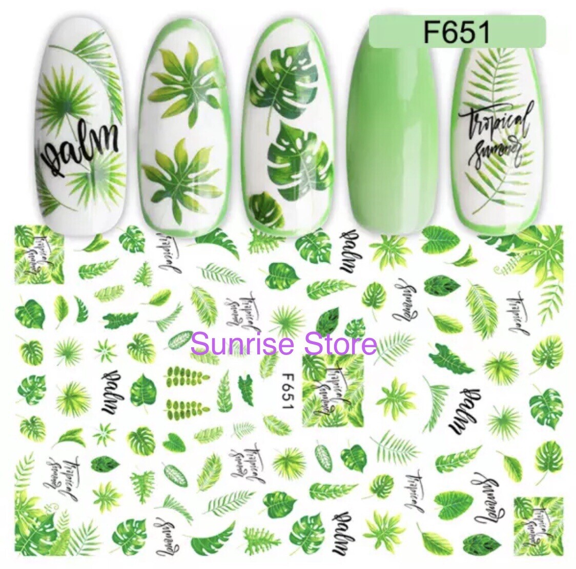 Nail Art Sticker Spring Summer Flower Leaves Fruit Beach Girl Decals Manicure
