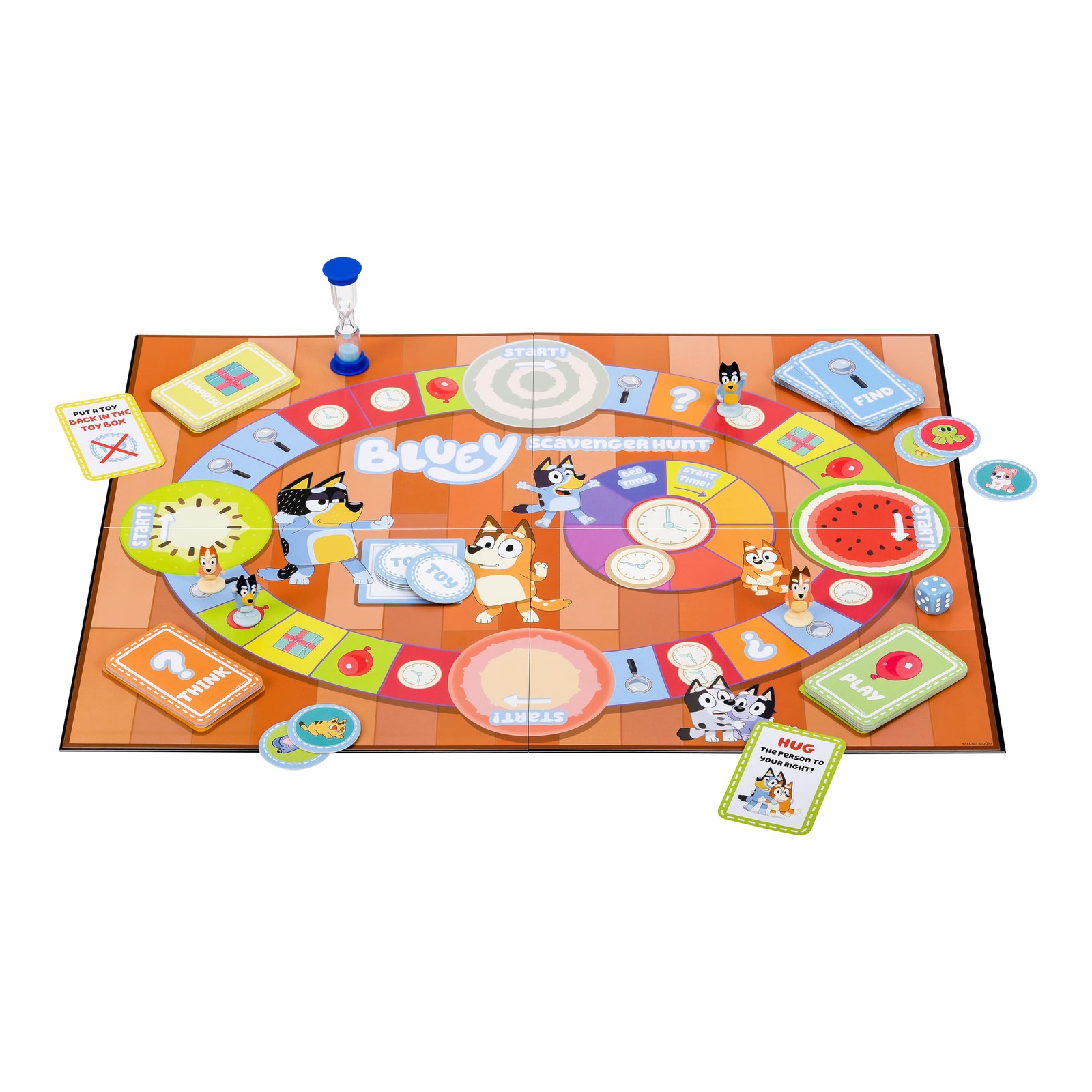 Bluey Scavenger Hunt Board Game, Cooperative Play with 4 Klein, Multicolor