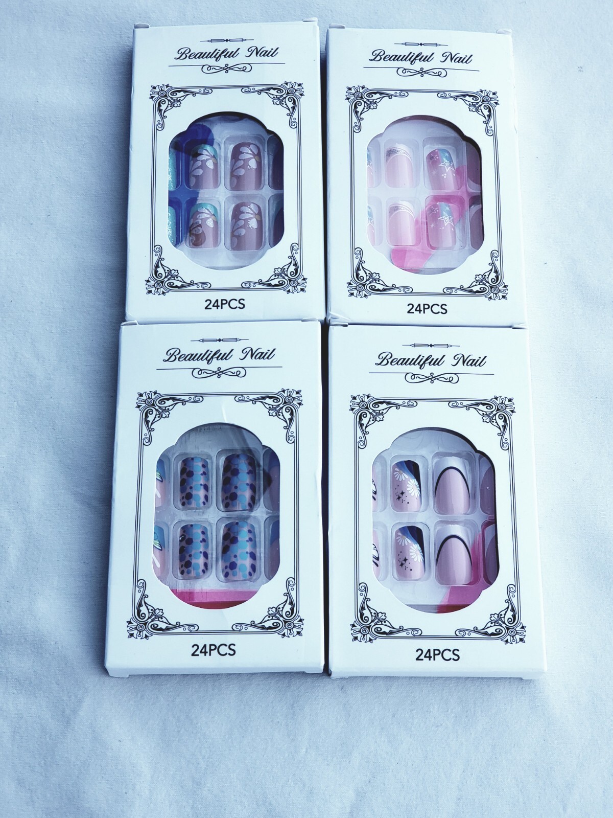 4-NEW Beautiful Nail For Wonderful Nail Collection 24 pcs