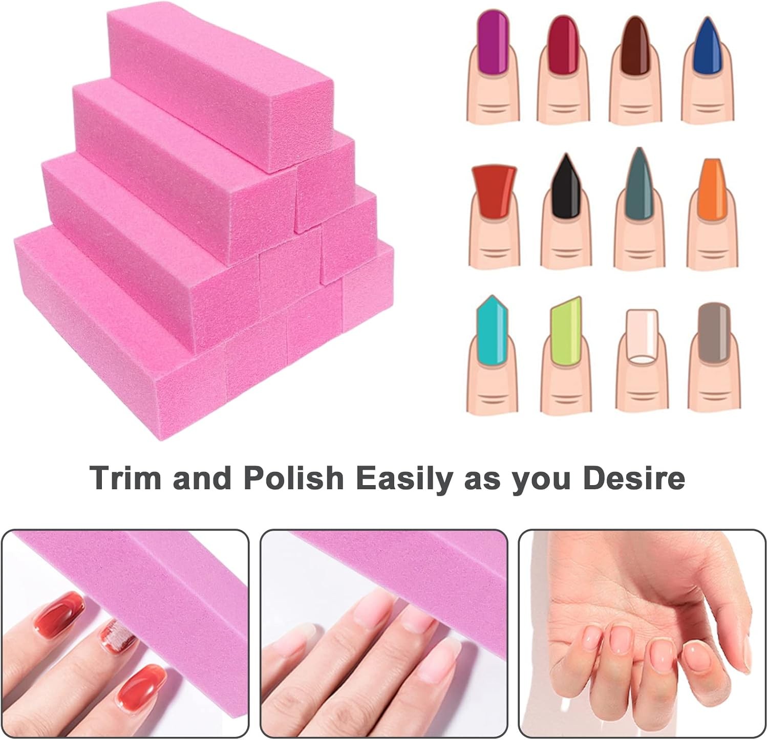 Nail Buffer Blo for Acrylic and Natural Nails, 4 Sided Sanding Buffers