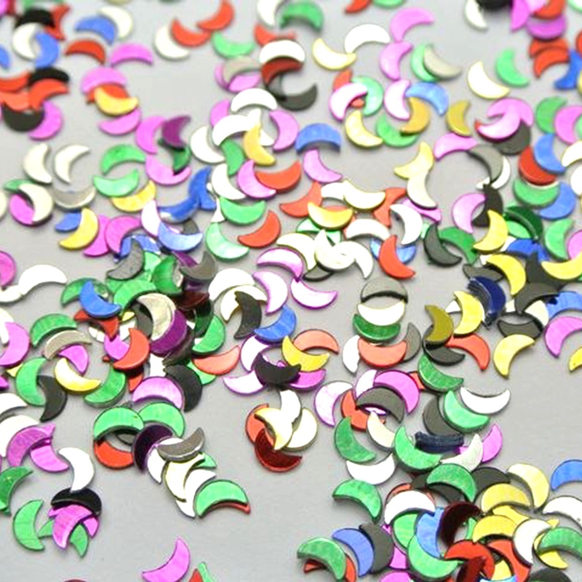 50Gram Mixed Color Metallic Moon Sequins Loose Tiny Tip 5X3mm Nail Art Scrapbook
