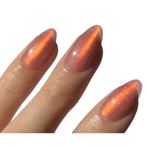 Glamnetic Rose Press-On Nails Short Almond Velvet Cat-Eye Pink 30 Kit NIB