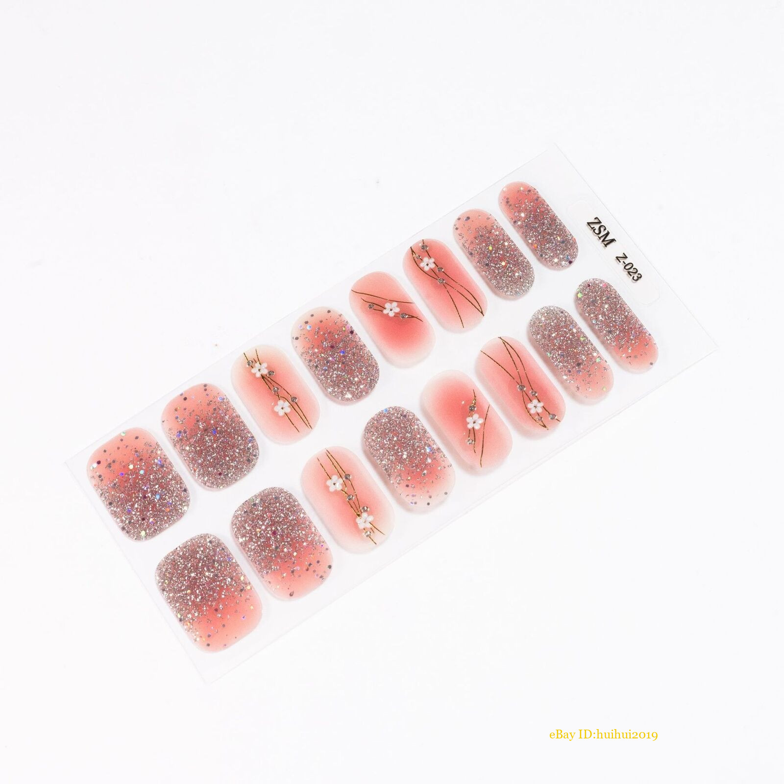 3D Nail Art Stickers Self-Adhesive DIY Wraps Full Cover Waterproof Stick 16pcs ﻿