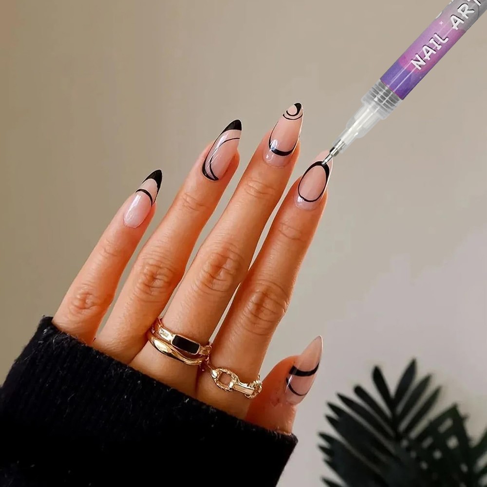 12 Colors Nail Art Pens Set, Nail Art Marker, Nail Doodle Pens, 0.5 MM Nail US