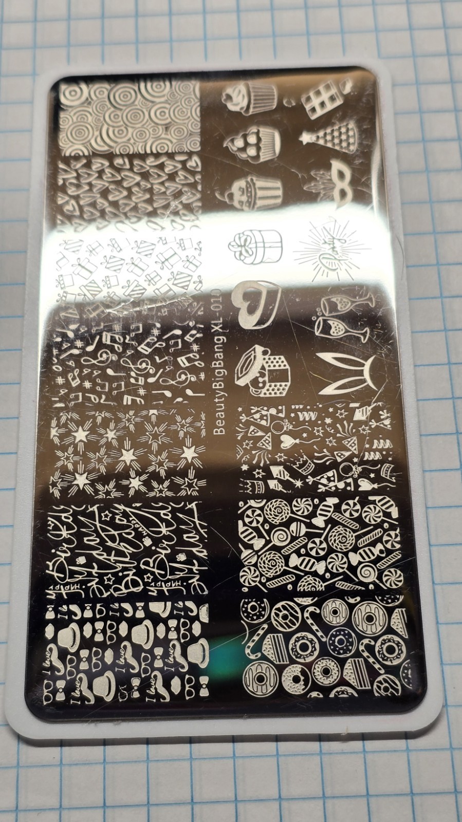 BeautyBigBang XL-010 Nail Stamp Plate Mardi Gras Easter Valentines Day Holidays