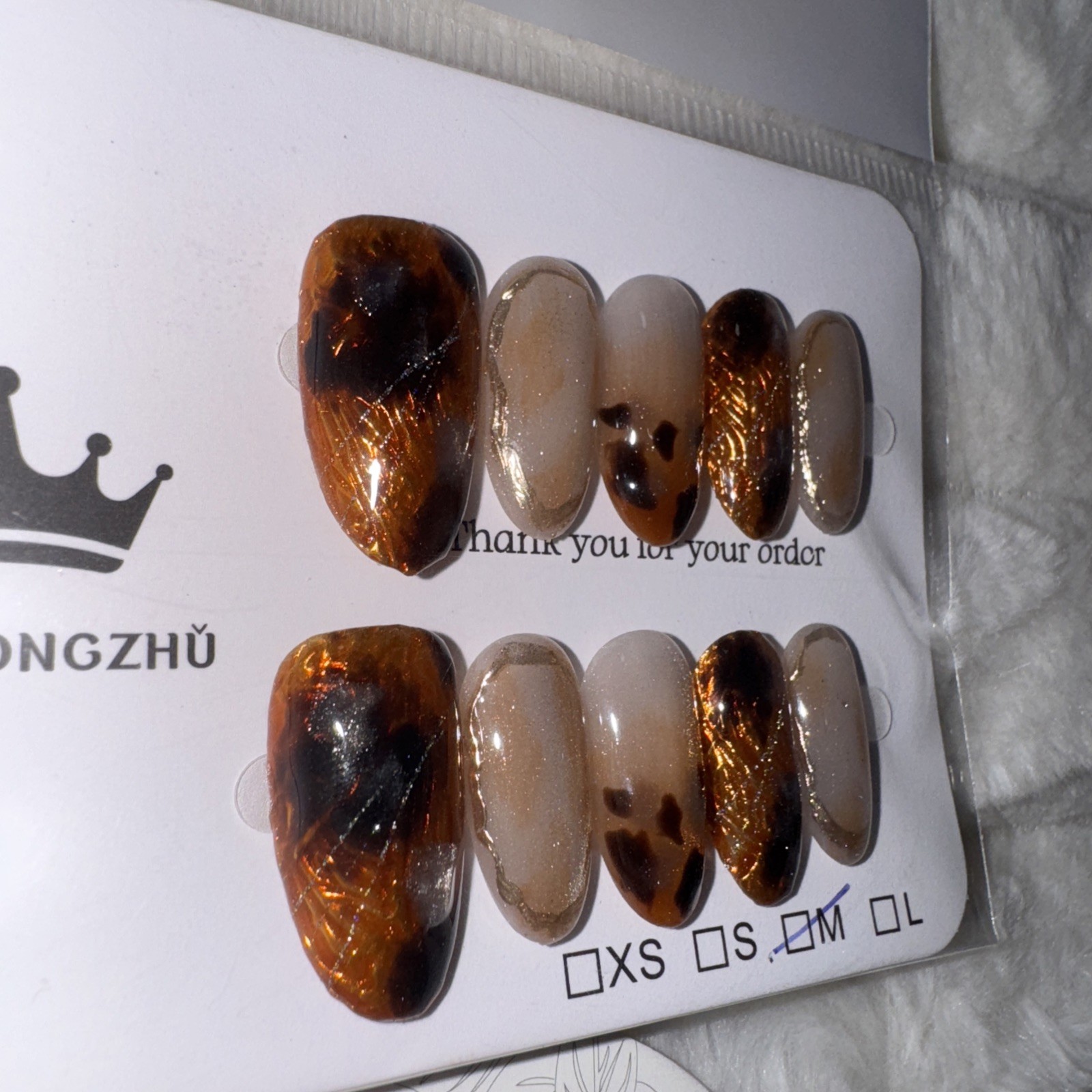 4 Packs Of 10pcs Almond Press On nails | 3D Unique Designs| Size M | Reusable (7