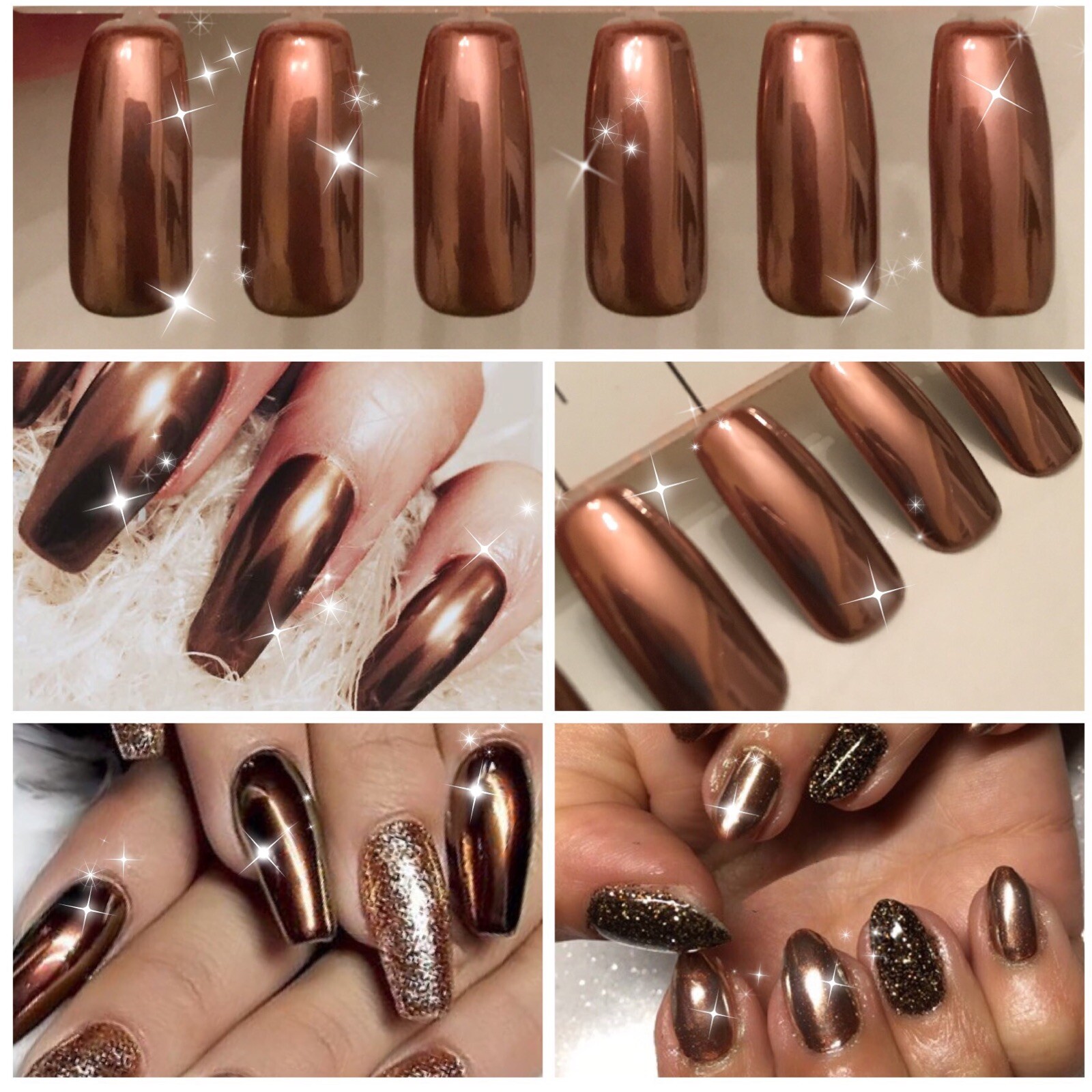 New ROSE GOLD NAILS POWDER Mirror Chrome Effect Pigment Nail Art UK SELLER (u)