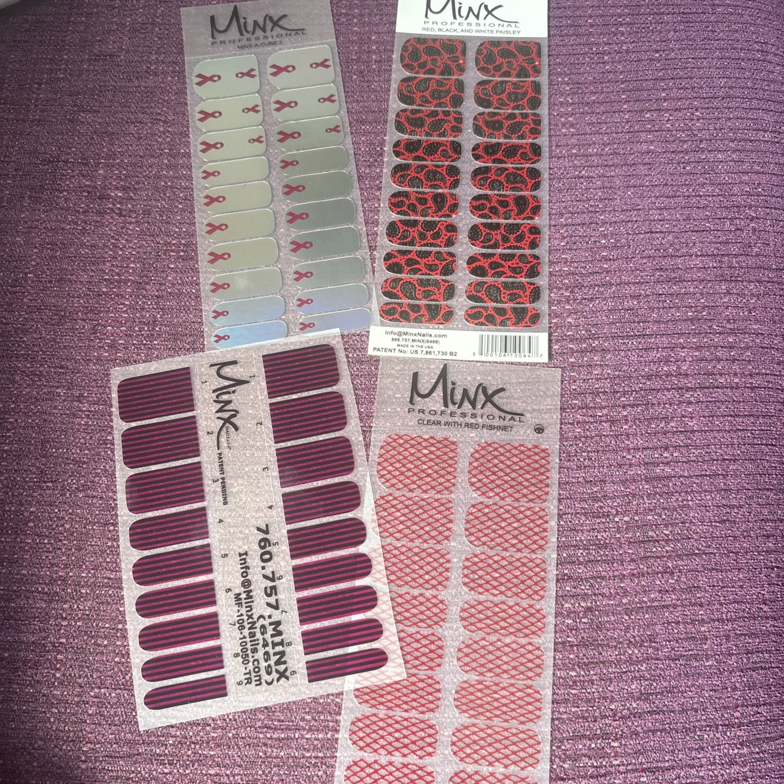 CND Minx Professional Nail Art Foils Wraps New Bundle X4 Hands Toes metallic
