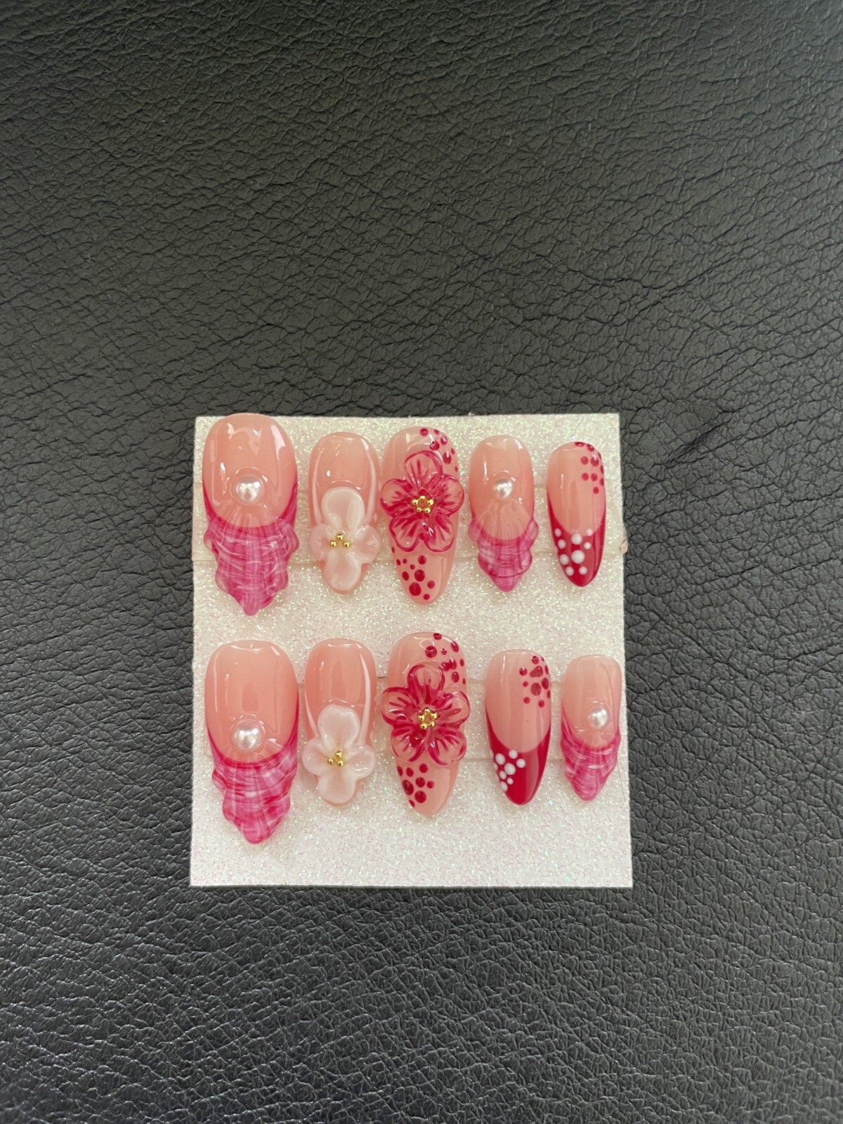 Ocean’s Twilight Press on Nails l Gel nails w/ 3D gel french tips