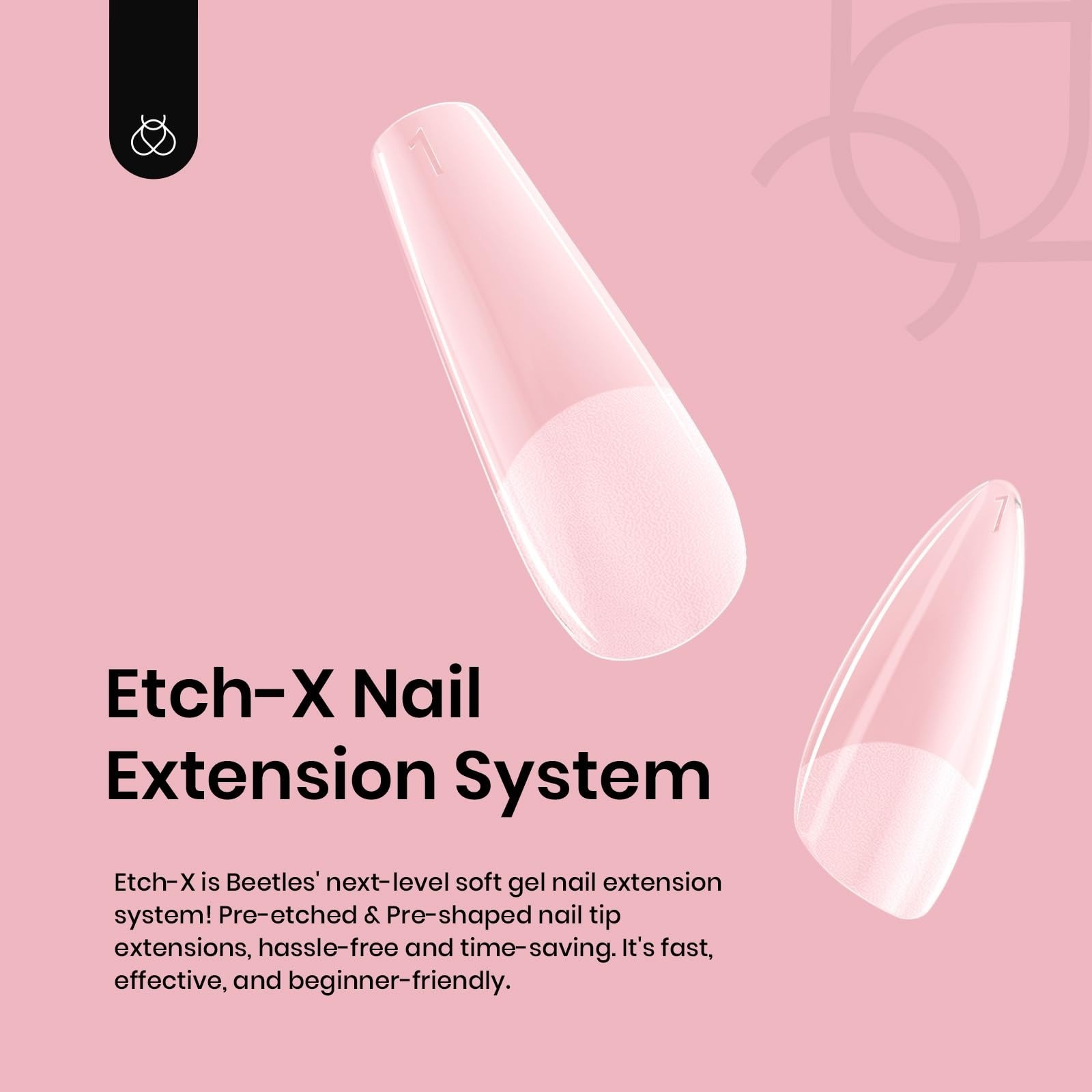 Beetles Gel Nail Tips Medium Almond 288 PCS | Press-On False Nails