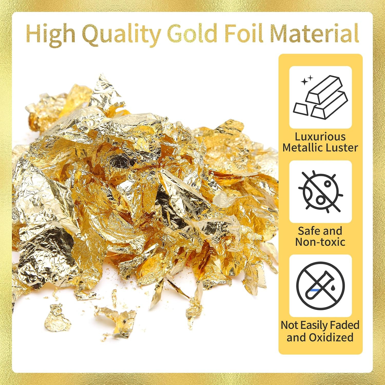 10G Gold Leaf Flakes,Imitation Gold Leaf for Nail Art, DIY Crafts, Painting | Me