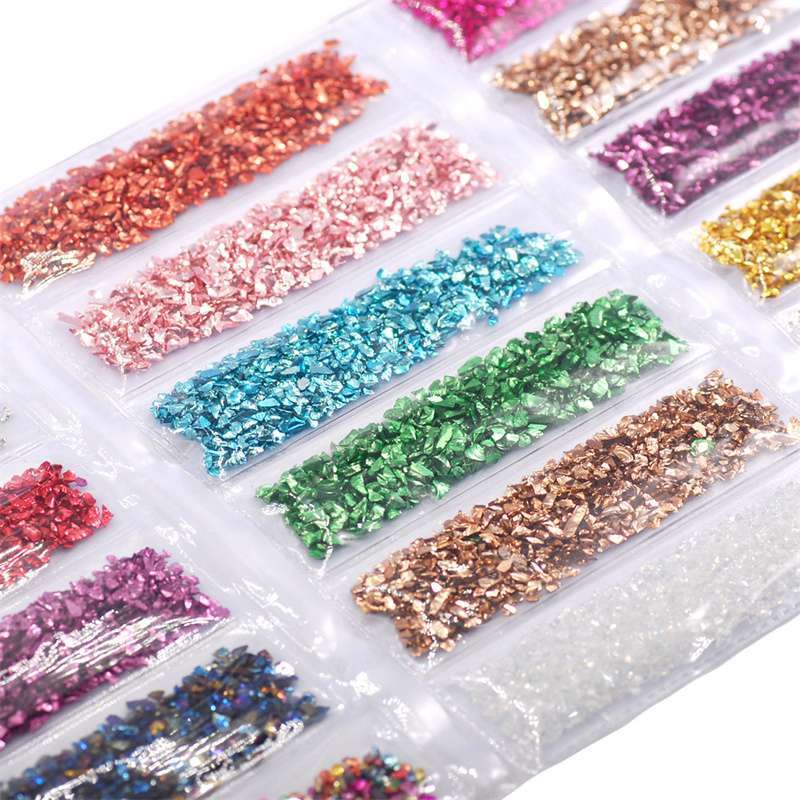 Nail art accessories Gold and Silver Fragments DIAMOND Products Cullet