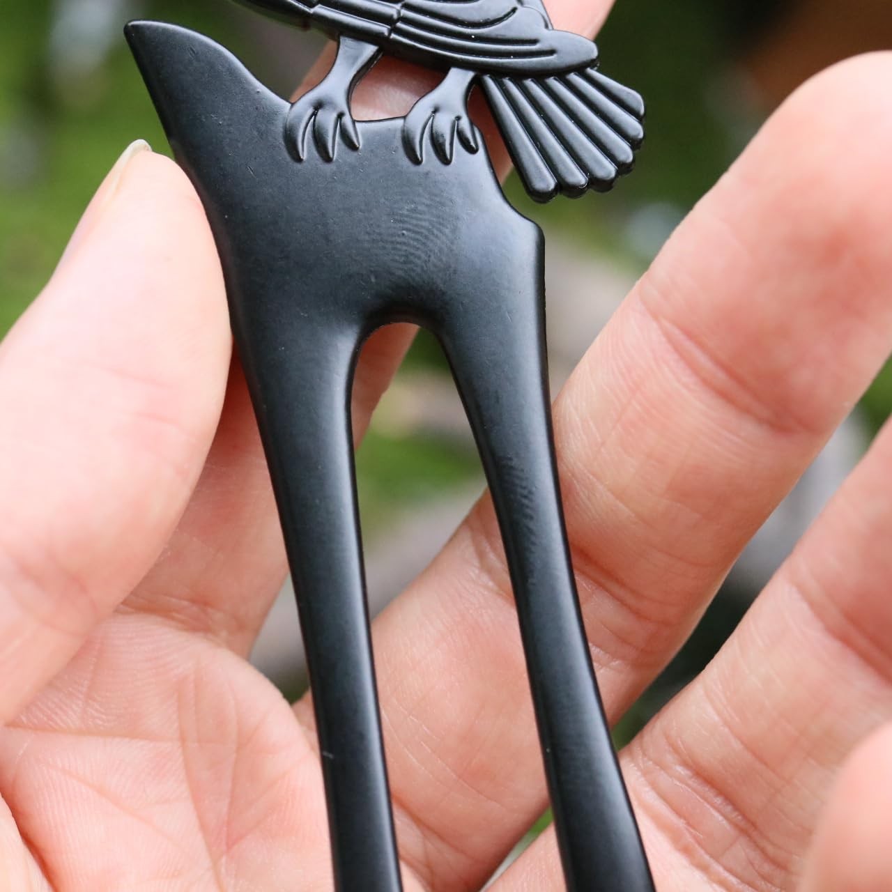 2pack U Shaped Viking Raven Metal Hair 1 Count (Pack of 2), Black,Transparent