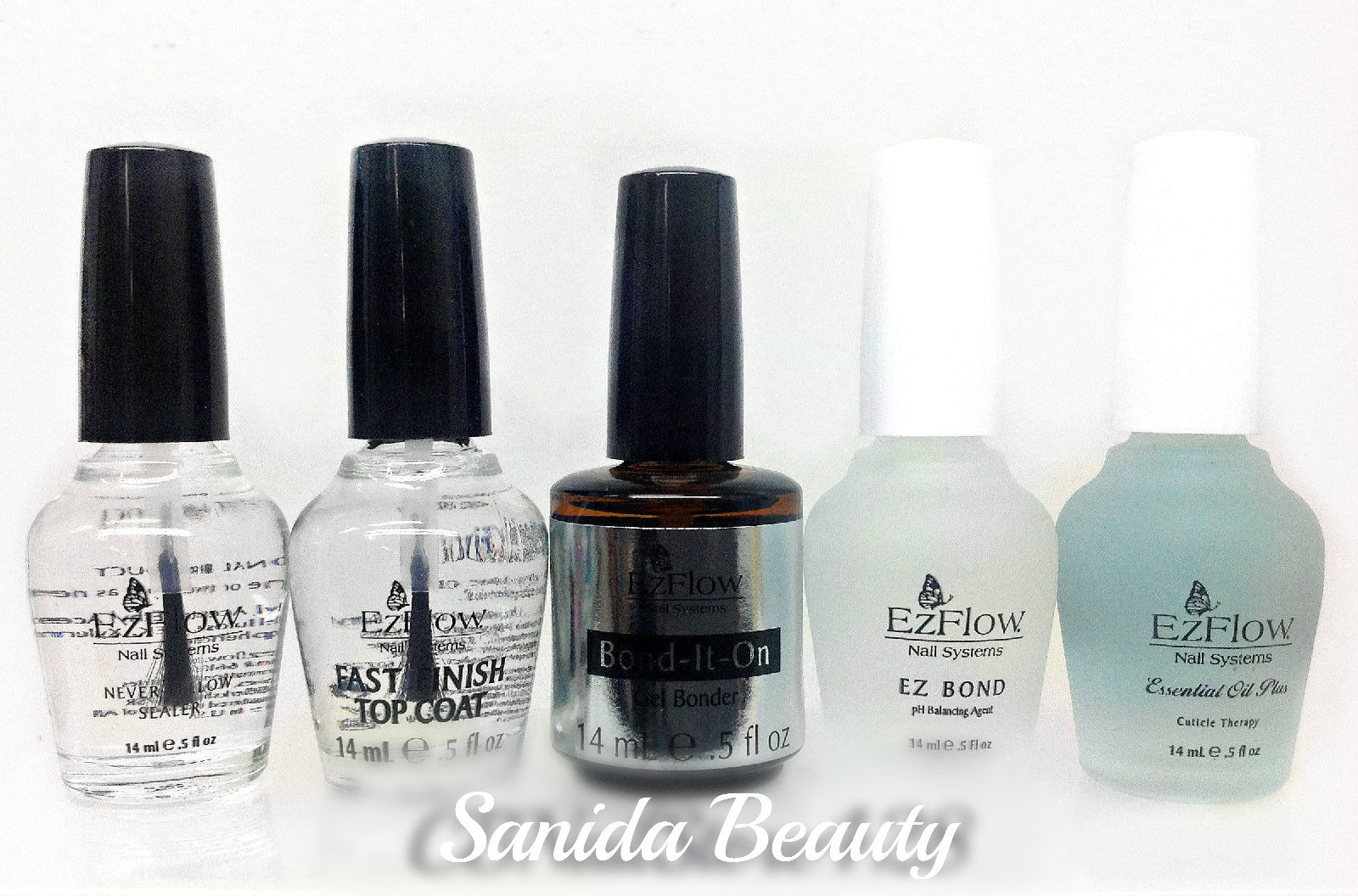 EzFlow Nail Essential- Pick Any Preps, Top Coats and Treatments- 0.5 fl.oz/14ml