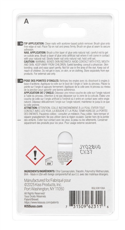 (2 PACK) Kiss Powerflex Brush On Nail Glue 0.17 Ounce