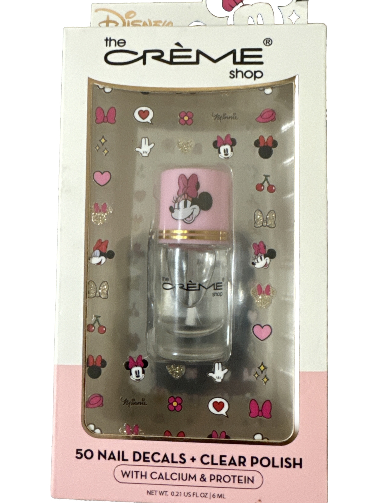 The Crème Shop Minnie Mouse Nail Decal + Polish Set New Sealed