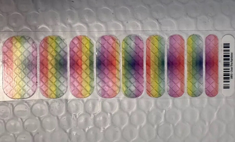Jamberry Over The Rainbow Fishnet Pride Nail Wraps LGBTQ+ Rare And Retired!