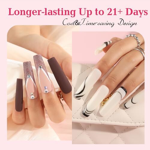 Extra Long Tapered Sqaure Nail Tips Full Cover 504pcs No C Curve Full Square
