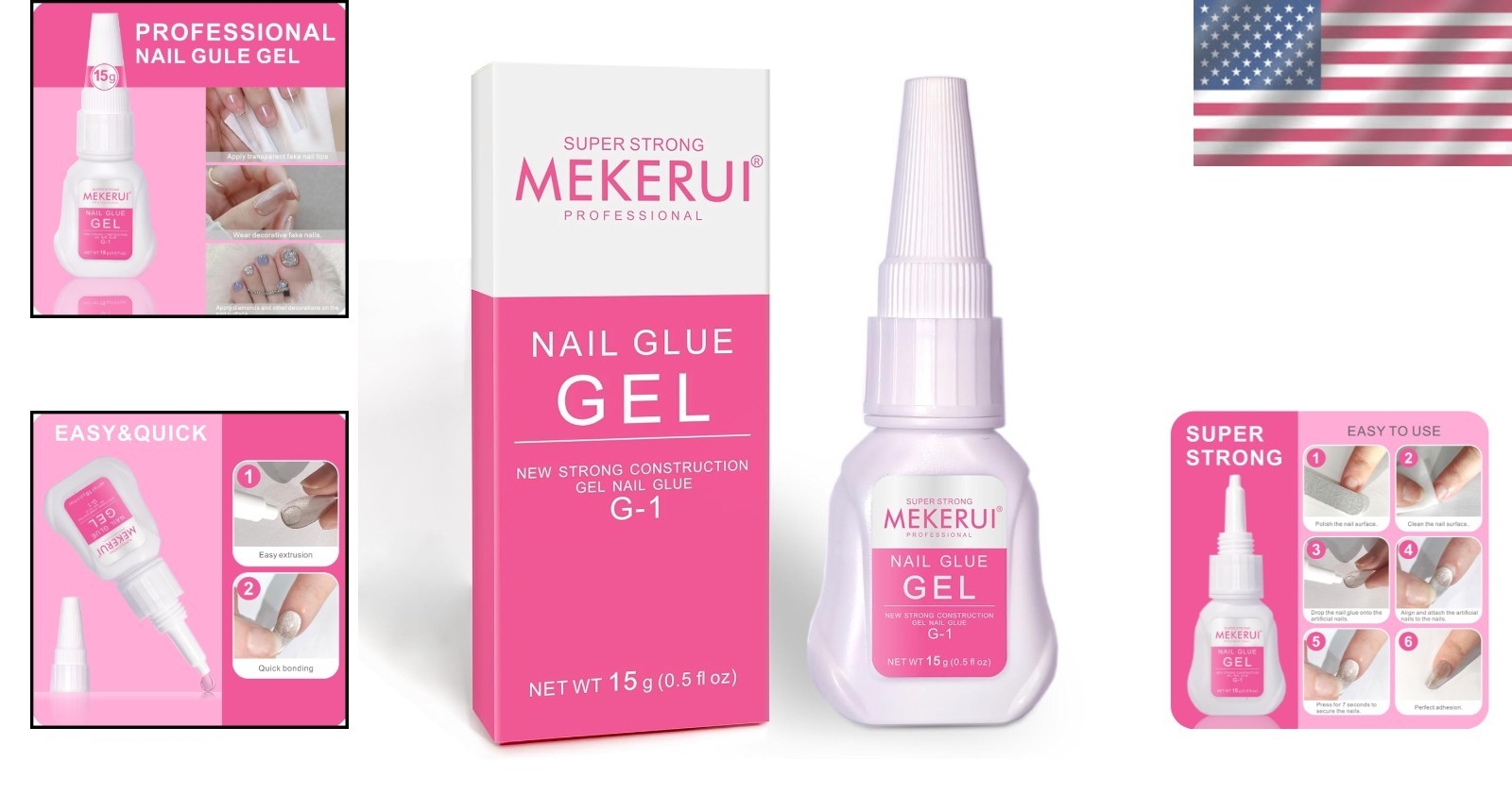 15g Super Strong Nail Glue Gel – Effortless Application with 7-Second Dry Time
