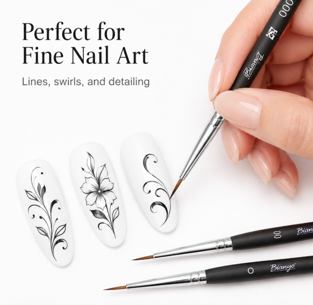 3-Piece Nail Art Tool Set Nail Art Pen UV Gel Dotting Tool Fine Liner Brush Kit