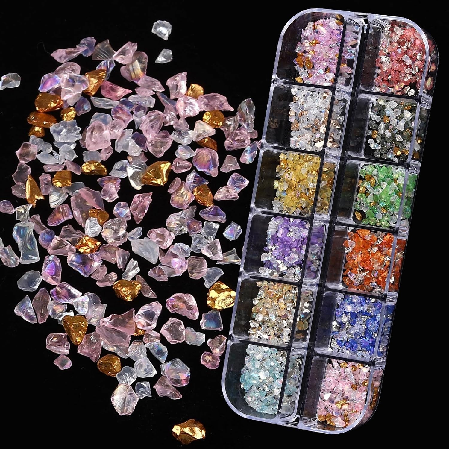 ROFIBUT 6 Boxes 3D Nail Charms: Butterfly, Flower, Pearl & Crystal Art