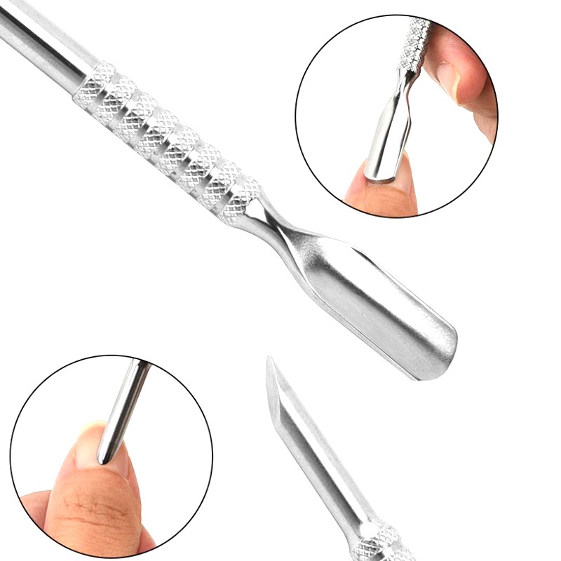 Stainless Steel Cuticle Pusher Dual Sided Shaped Double Ended Ingrown Remover