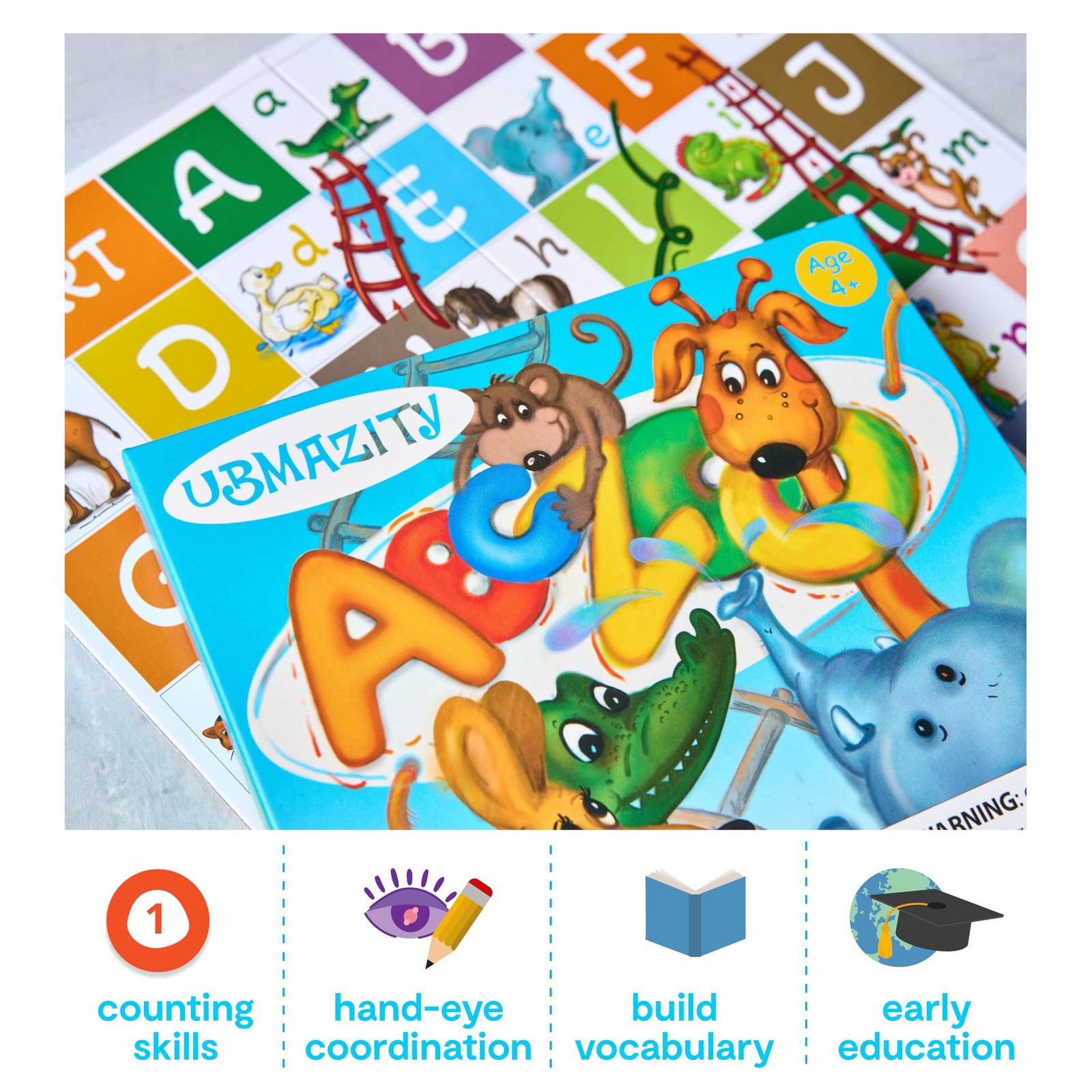 ABC Zoo Chutes and Ladders Board Game, Language 12.2 x 14.6 inches