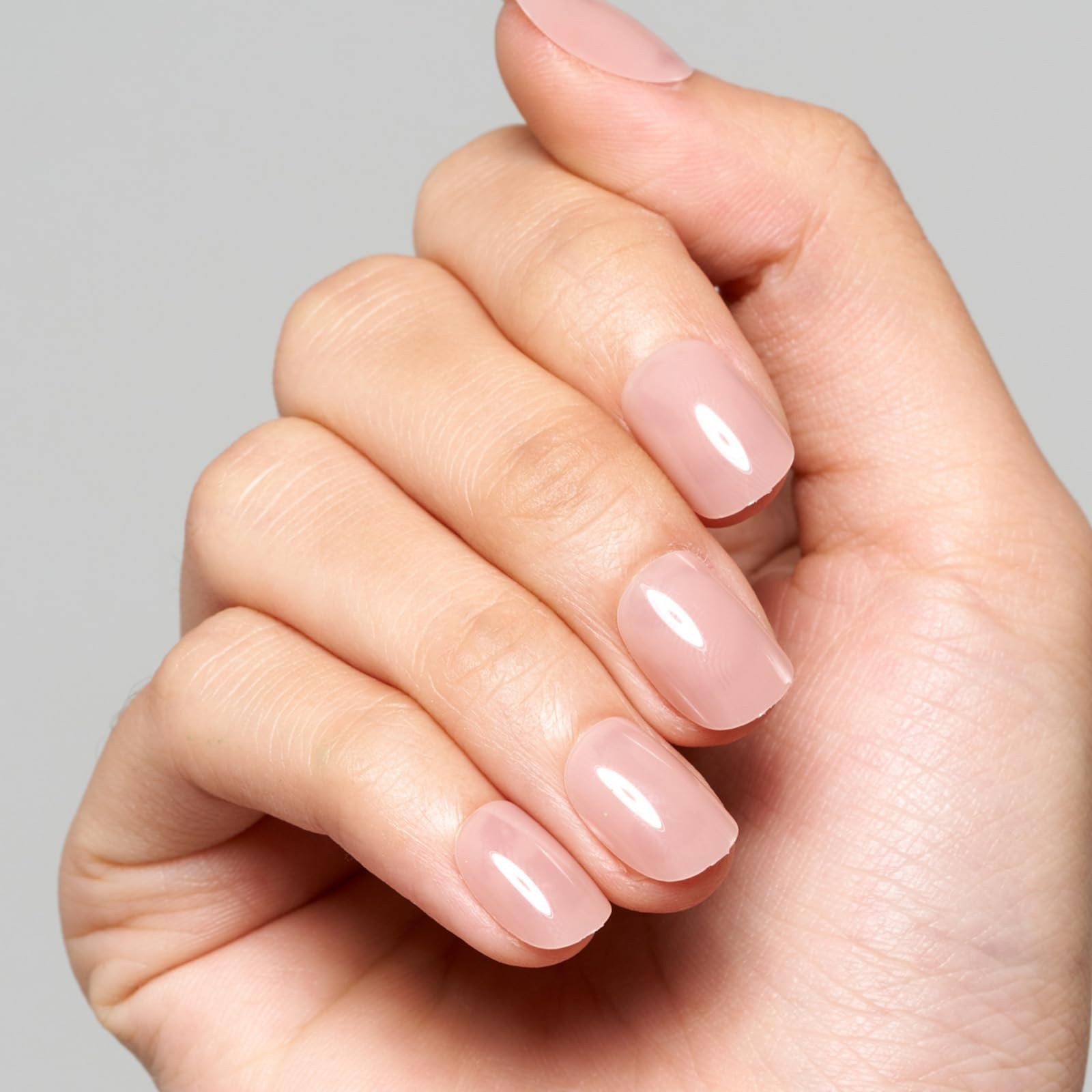 Nude Pink Short Press on Nails, Natural Extra Short Squoval Glue on Nails for…