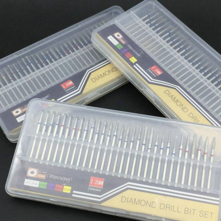 30Pcs/Set Diamond Grinding Head Nail Art Drill Polish Head Kit Nail Drill