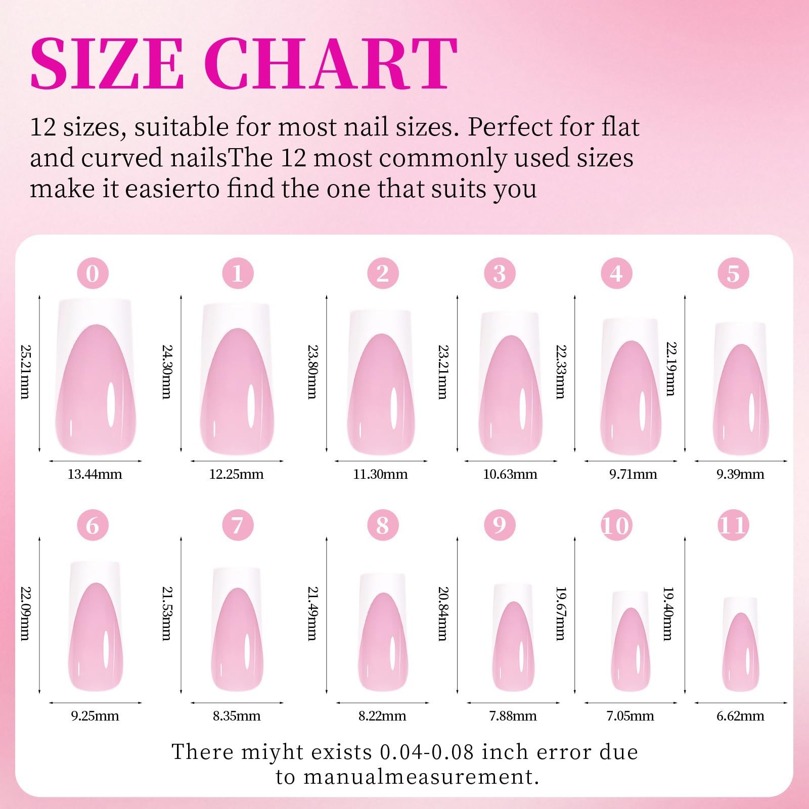 144 Pcs Black French Tip Press on Nails & Press on Toenails Set, Medium Squar…