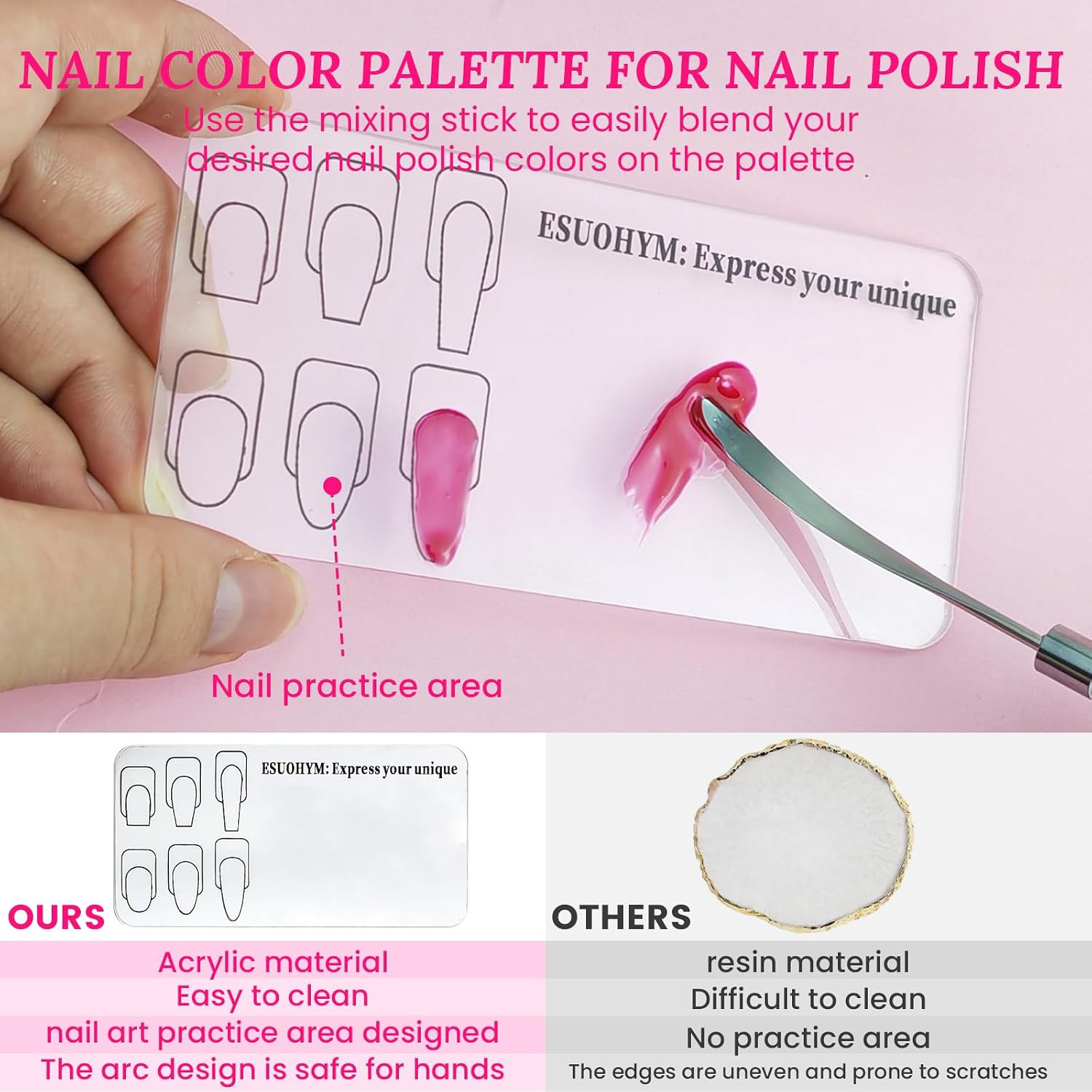 Nail Stand for Press on with Nail Art Brushes Nail Holder for Painting Practice