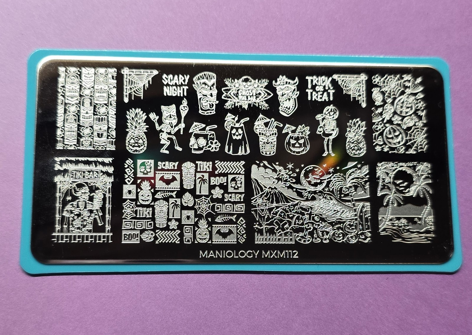 MXM112 Creepy Tiki: Tiki Terror Hula Ween Halloween Hawaii Nail Stamping Plate