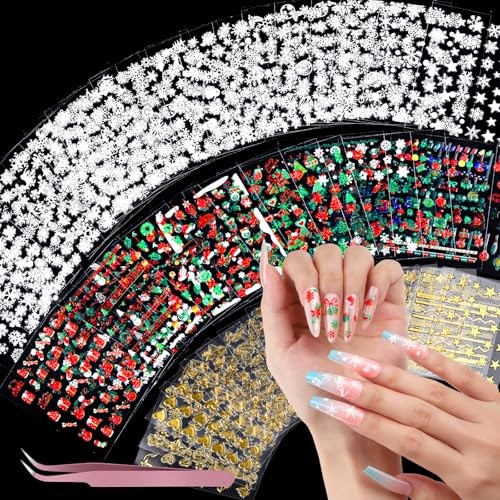 50 Sheets Christmas Nail Snowflake & Gold Classic Design/Christmas Style