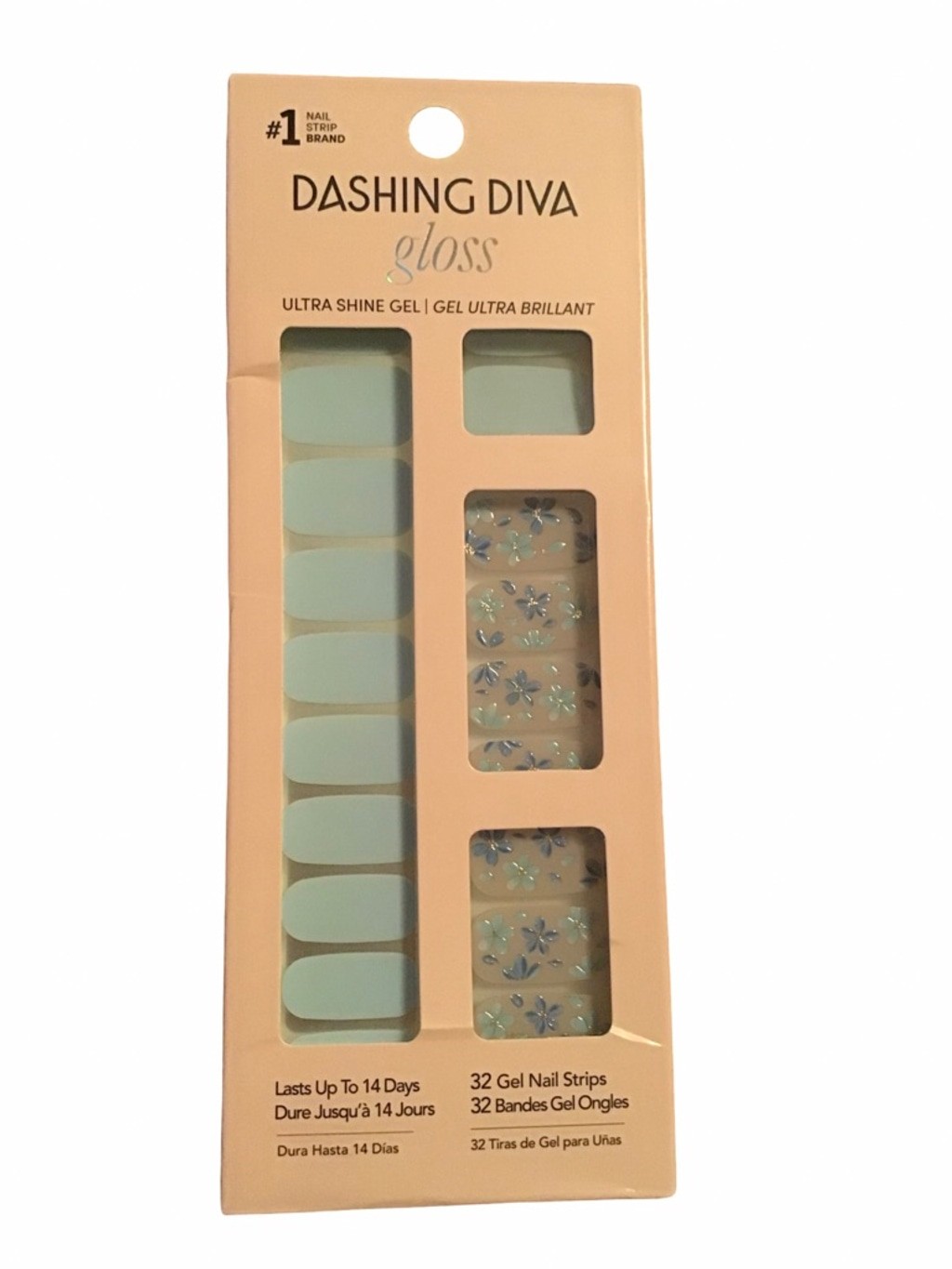 Women’s Dashing Diva Press-On Nails Starter Kit & Gloss Strips Pink Light Blue O