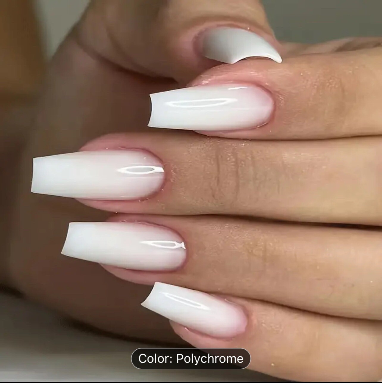 STILETTO TEARDROP *FRENCH MANI BLEND* Full Cover 24 Nail Tips Press On Glue Set!