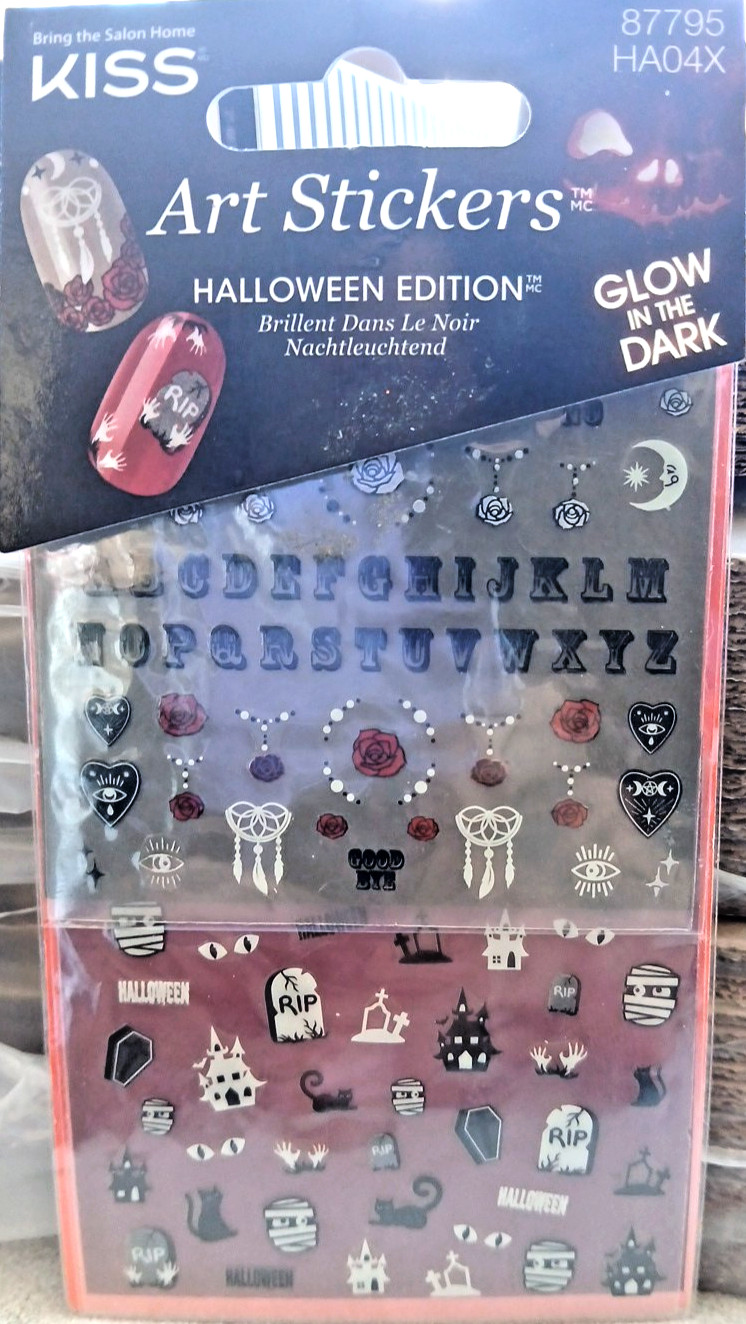 KISS Halloween Glow In Dark Nail Art Stickers #87795 Witch Season Manicure Set