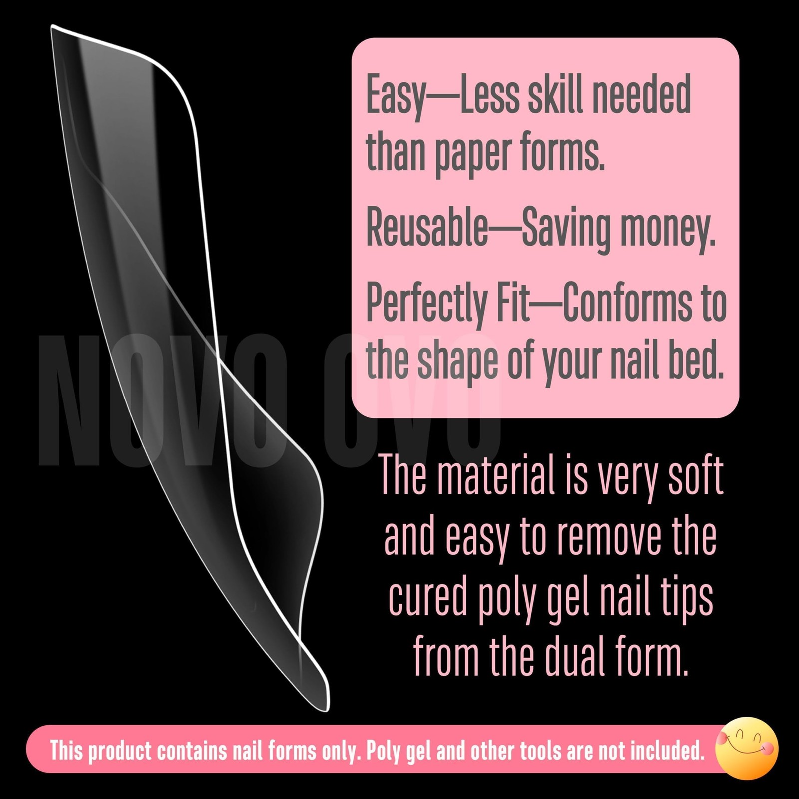 300 Pcs Toe Dual Nail Forms for Poly Gel Toenail Extension, Reusable Full Cov…