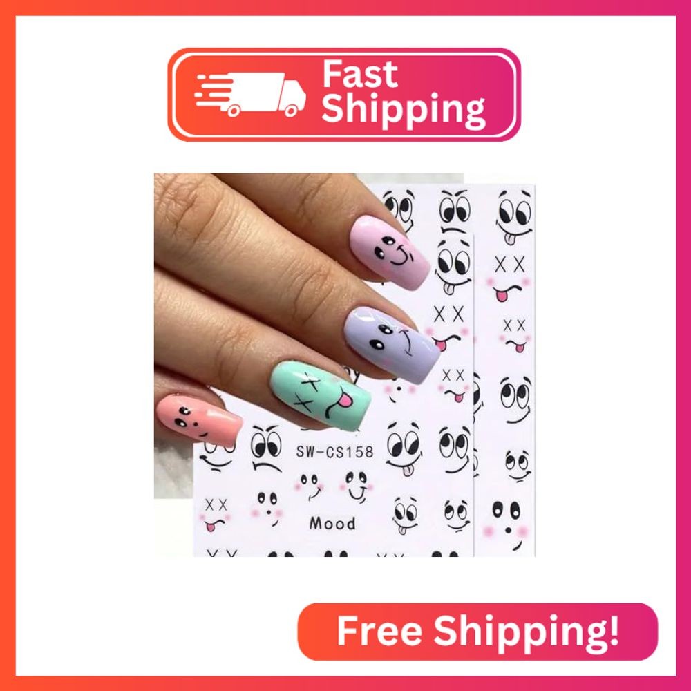 3D Nail Art Stickers Small Expressions Nail Decals Self-Adhesive Nail Stickers C