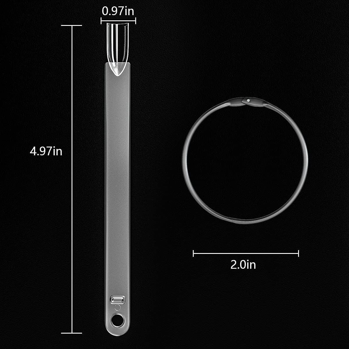 50 Pcs Clear Fan Shape Nail Color Swatches Sticks with Ring for Manicure