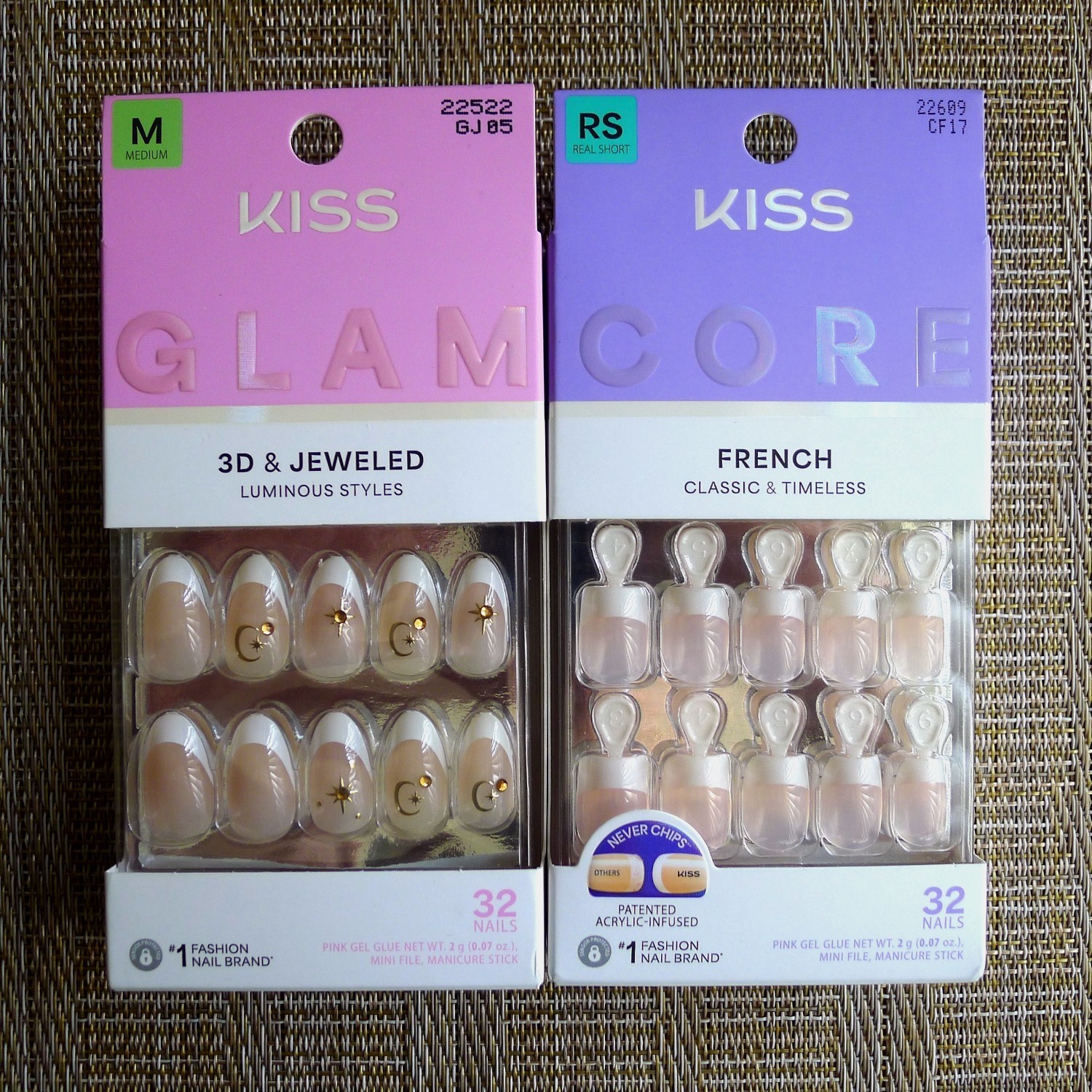 Kiss Nails Glam 3D Jeweled and Core French for Home Manicure